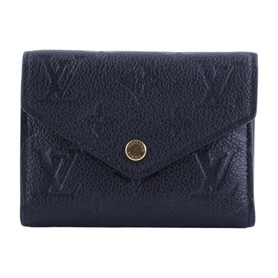 路易威登 LOUIS VUITTON Victorine 錢包 壓花牛皮 M64060 晶片款 黑原花壓紋VICTORINE三折短夾 原廠盒子/防塵袋