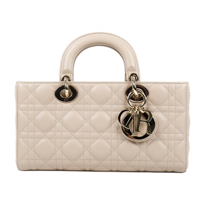 迪奧 CHRISTIAN DIOR Lady D-Joy 中型包 M0540ONGE 奶茶色中 Lady D-Joy 背帶/購買證明正本