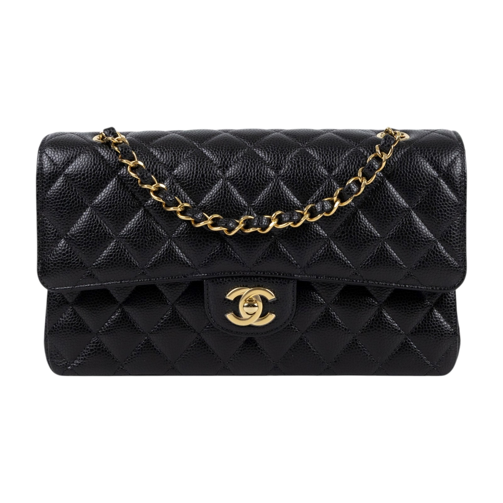 香奈兒 CHANEL CF 經典 11.12 口蓋包 A01112 Y01864 黑金荔枝COCO25 原廠盒子/防塵袋/購買證明正本