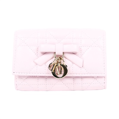 迪奧 CHRISTIAN DIOR Lady Dior Glycine 對折 短夾 錢包 S2607OUQA 粉GLYCINE短夾 原廠盒子/防塵袋