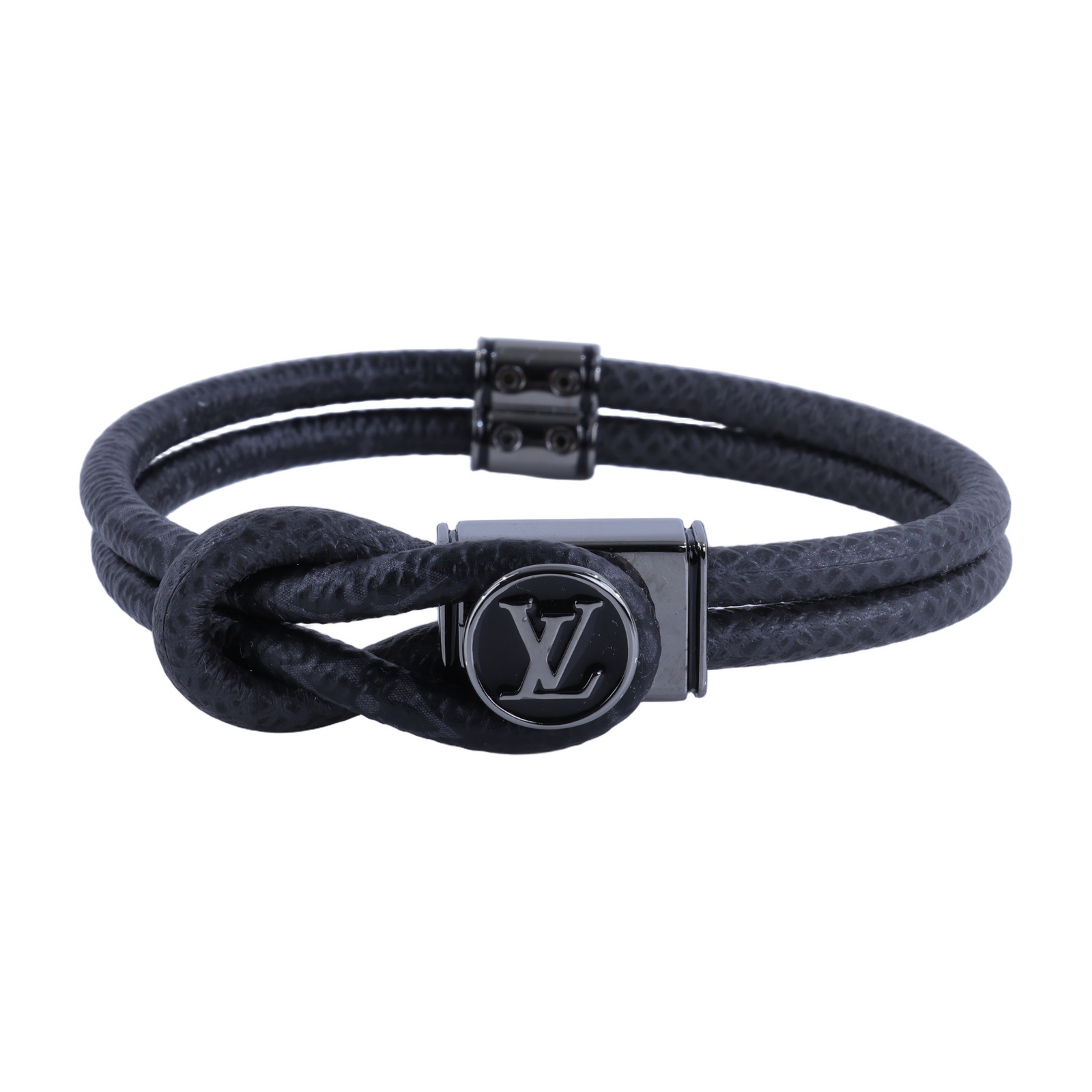 路易威登 LOUIS VUITTON Loop It 手環 Monogram Eclipse 帆布 銀色金屬配件 M6780E  原廠盒子/防塵袋