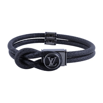 路易威登 LOUIS VUITTON Loop It 手環 Monogram Eclipse 帆布 銀色金屬配件 M6780E  原廠盒子/防塵袋