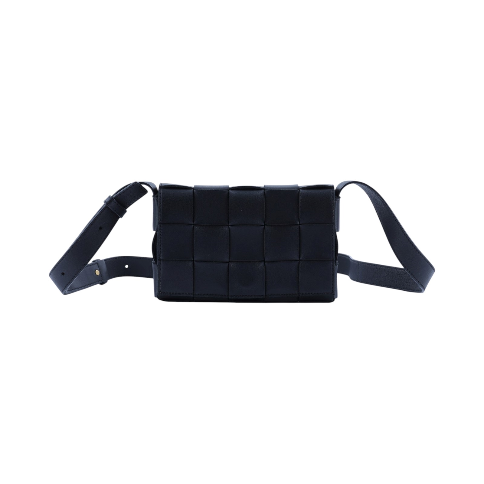寶緹嘉 BOTTEGA VENETA Small Cassette 編織包 730848VMAY1 黑編織CASSETTE 5X3 防塵袋/購買證明正本