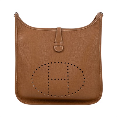 愛馬仕 Hermes Evelyne Bag 伊芙琳包 29 馬蹄型 EV29 U MN 010 U刻 金棕EVELYNE29 原廠盒子/防塵袋/背帶