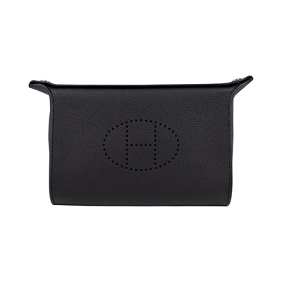 愛馬仕 Hermes Videpoches 肩背包 銀色五金 黑色  W AA 002 ZA W刻 黑Videpoches 防塵袋