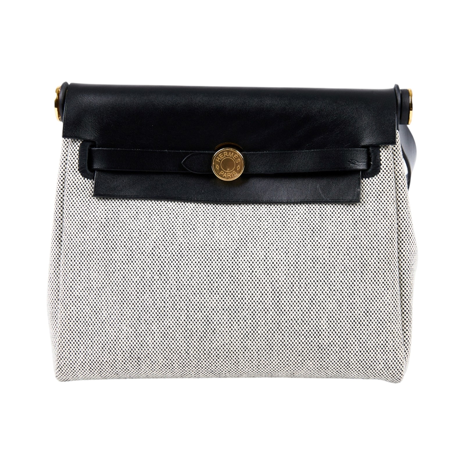 愛馬仕 Hermes Herbag Zip 20 HER20 K AA 005 ZA K刻 黑白格金HERBAG20 防塵袋