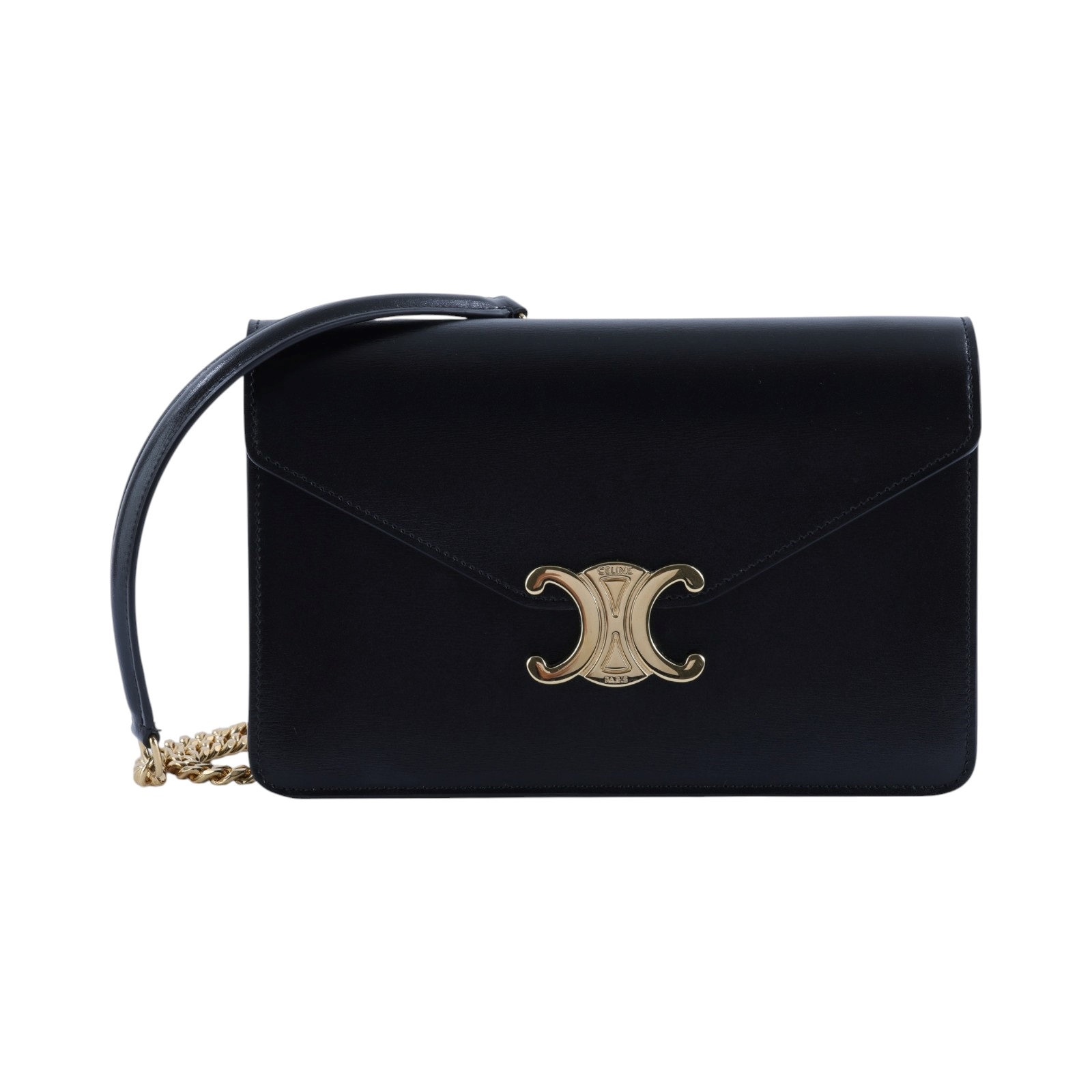 思琳 CELINE Margo WOC 飾鍊錢包 10L033DPV 黑色信封凱旋WOC 無附屬品
