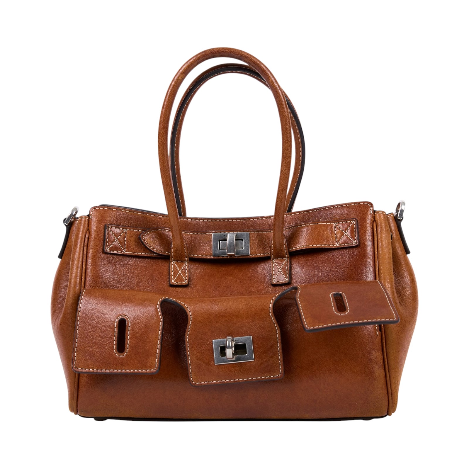 巴黎世家 BALENCIAGA Bel Air Carry All Mini 手提包 8357322ABP7  背帶/吊牌