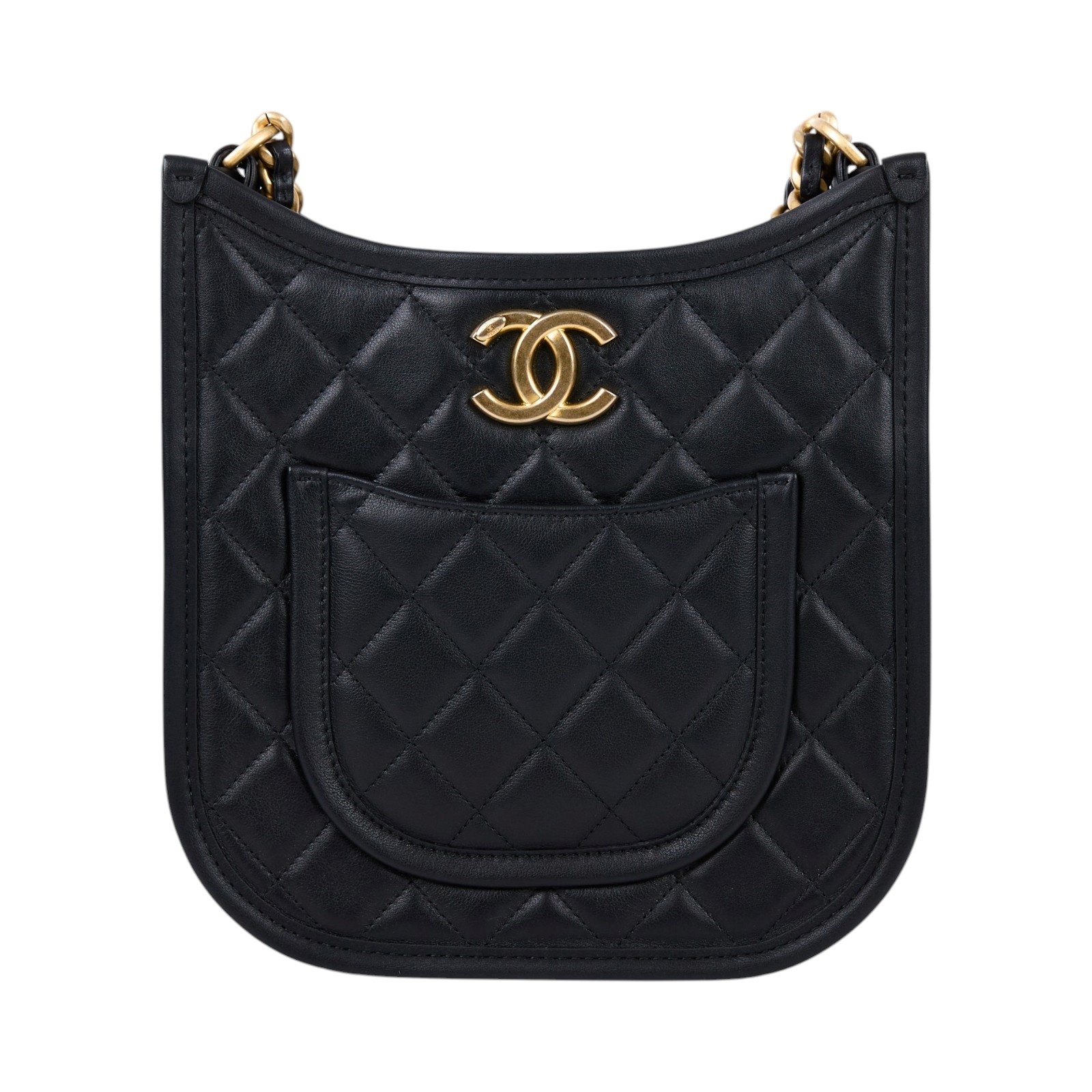 香奈兒 CHANEL 流浪包 Hobo Bag CC LOGO 斜背包 AS4532 B16235 晶片款 黑金HOBO兩用包 防塵袋/購買證明正本