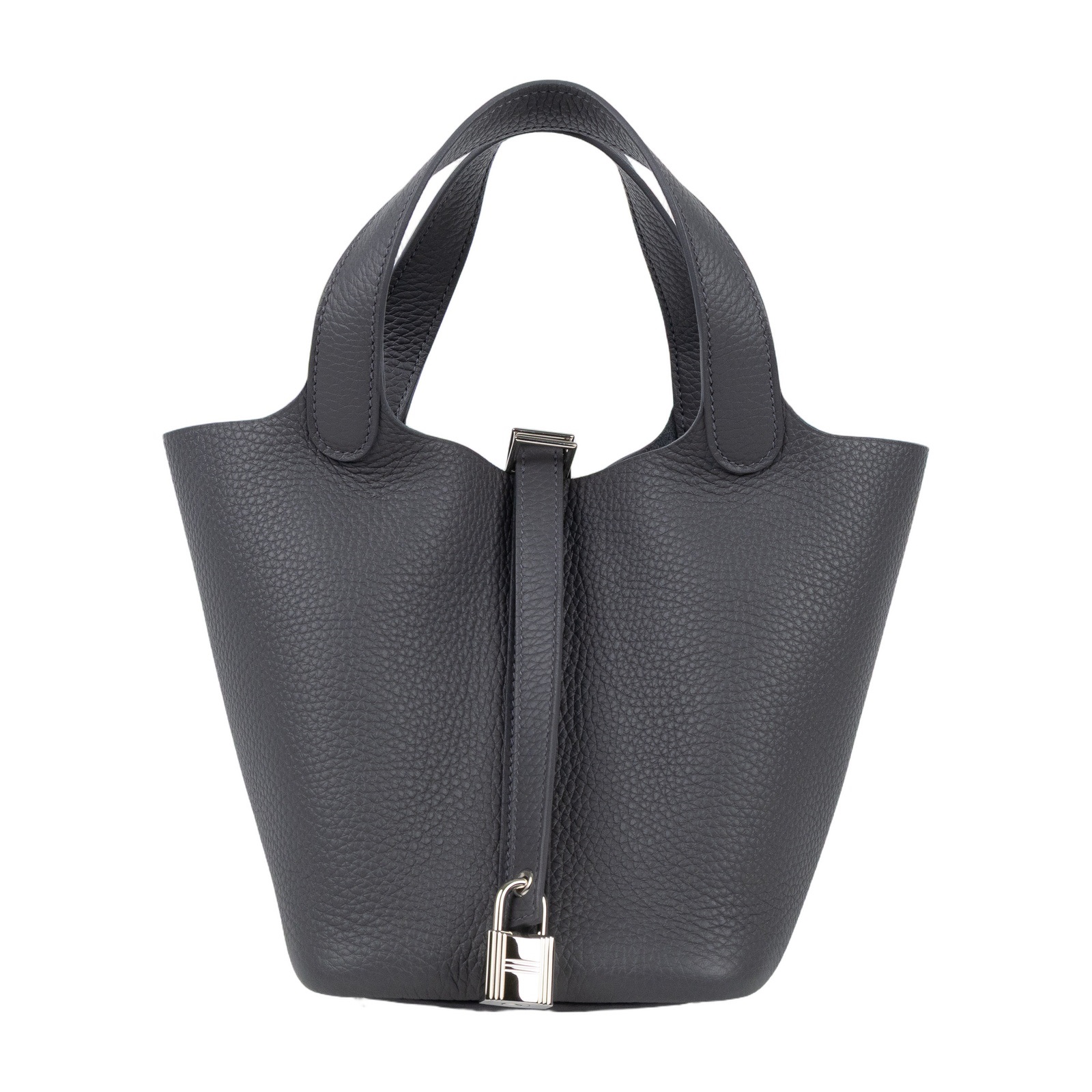 愛馬仕 Hermes Picotin Lock 18 菜籃子包 銀色五金 石板灰色 H056289CK85 /WAC 009 AT  原廠盒子/防塵袋/購買明細/鎖組