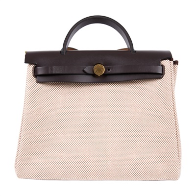 愛馬仕 Hermes Herbag Zip 31 金色五金 米色 烏木色 H079092CCAG /W CH 007 BP  原廠盒子/防塵袋/購買證明/鎖組