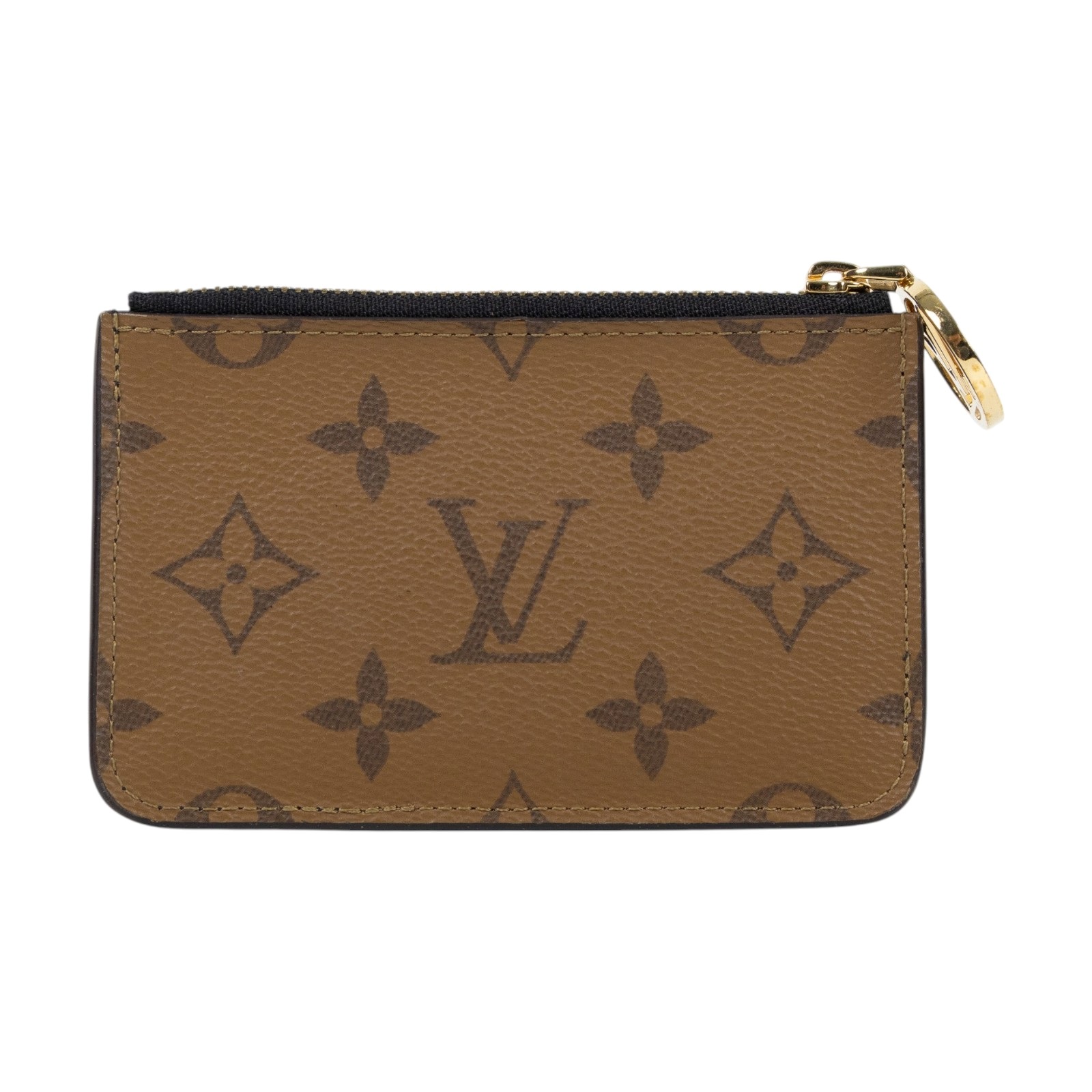 路易威登 LOUIS VUITTON Romy 名片夾 經典帆布 黑色 M81912 晶片款 焦糖原花零錢包 無附屬品