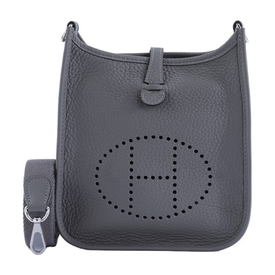 愛馬仕 Hermes Evelyne Bag Mini 伊芙琳包 Evelyne 16 EV16 B刻 B刻 灰EVELYNE MINI 原廠盒子/防塵袋/背帶