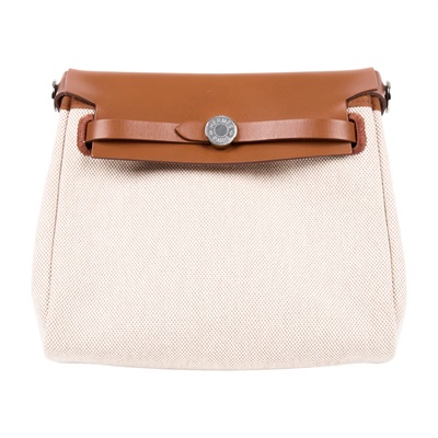 愛馬仕 Hermes Herbag Zip 20 HER20 K TS 004 AU K刻 金棕/亞麻HERBAG20 防塵袋