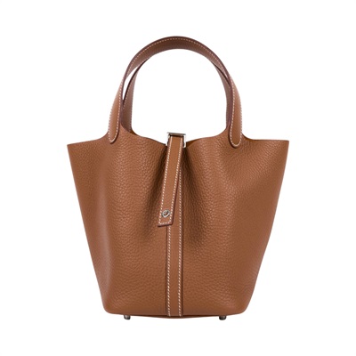 愛馬仕 Hermes Picotin Lock 18 菜籃子包 銀色五金 金棕色 H056289CK37 G AU 002 MM  原廠盒子/鎖組/購買證明影本