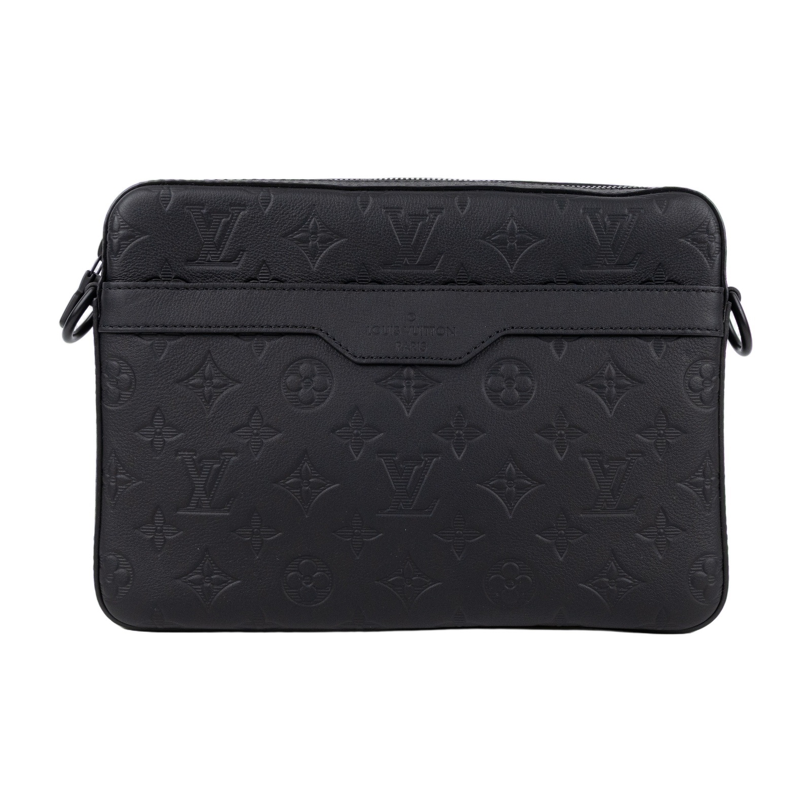 路易威登 LOUIS VUITTON Trio 肩背 郵差包 M46602 晶片款 黑原花壓紋牛皮TRIO三合一 防塵袋/子包2/背帶