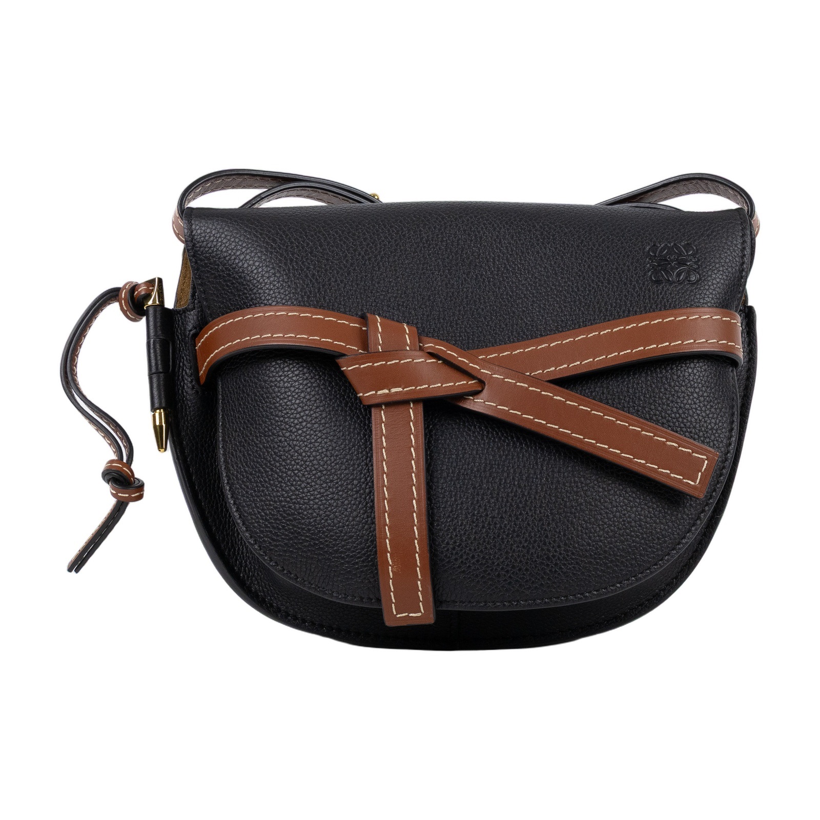 羅意威 LOEWE Small Gate bag 小型 小牛皮 肩背包 321.12.T20 黑拚棕GATE SMALL 防塵袋