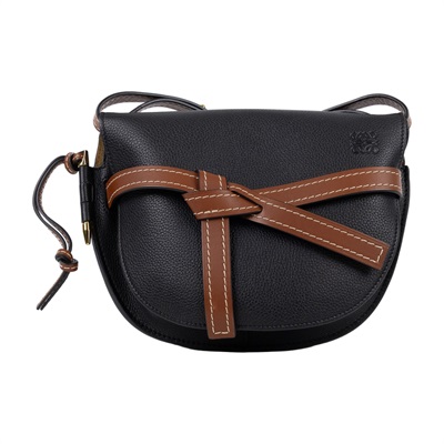 羅意威 LOEWE Small Gate bag 小型 小牛皮 肩背包 321.12.T20 黑拚棕GATE SMALL 防塵袋