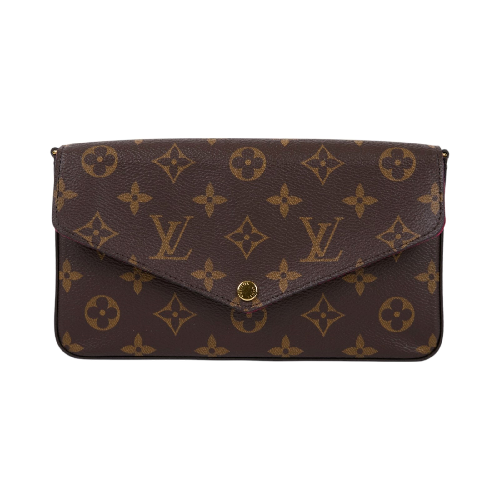 路易威登 LOUIS VUITTON Pochette Félicie 三合一鏈條包 紫紅色 M61276 晶片款  原廠盒子/內袋/鏈帶