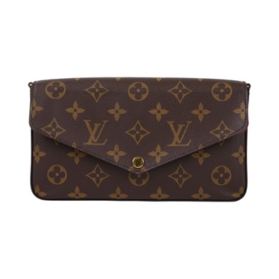 路易威登 LOUIS VUITTON Pochette Félicie 三合一鏈條包 紫紅色 M61276 晶片款  原廠盒子/內袋/鏈帶