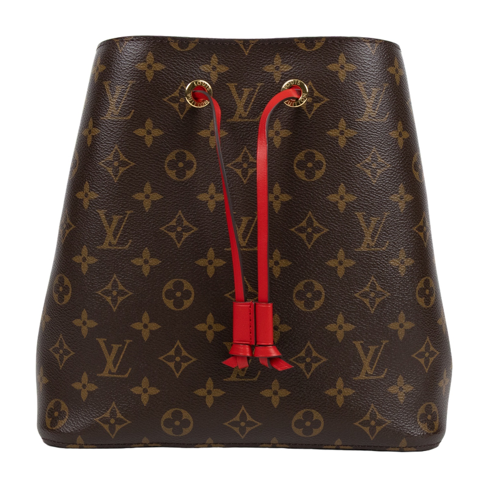 路易威登 LOUIS VUITTON NéoNoé MM 經典帆布 肩背 水桶包 紅色 M44021 原花紅NEONOE水桶包 防塵袋/背帶