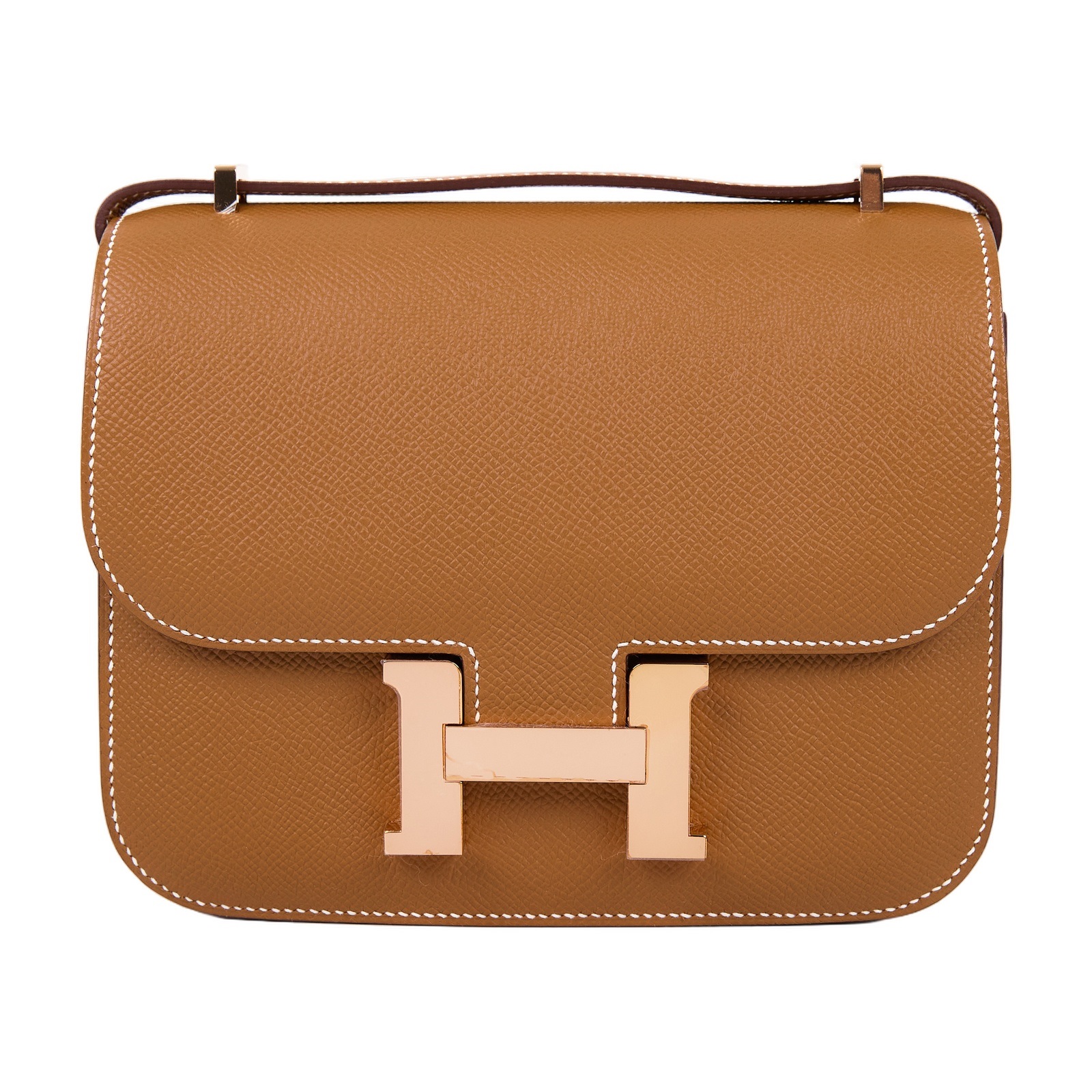愛馬仕 Hermes Constance Bag 康康包 MIni 18  玫瑰金色五金 金棕色 H083905CD37 /  防塵袋/原廠盒子/購買證明