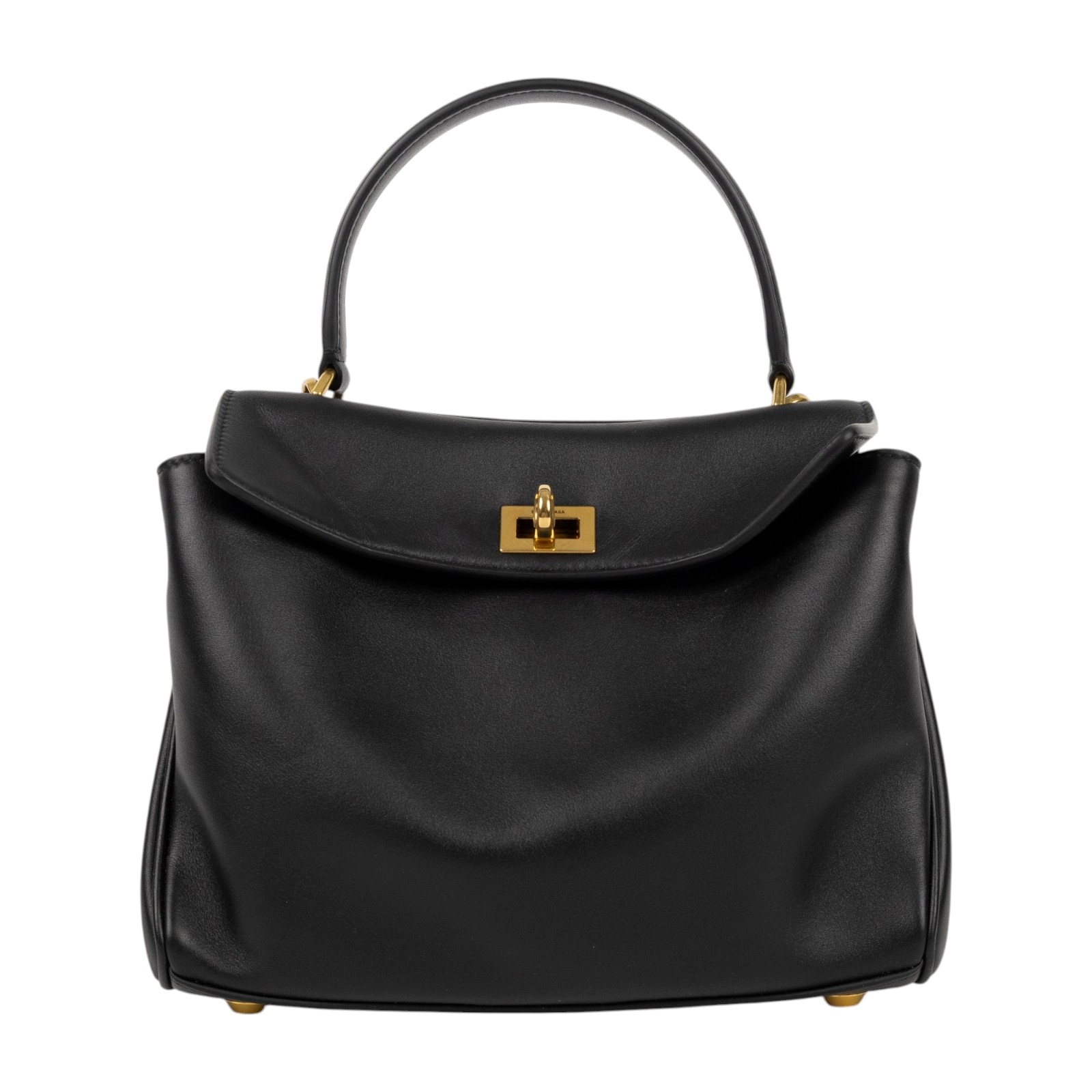 巴黎世家 BALENCIAGA Rodeo Mini 手提包 金色五金 7954562AA4V 黑金RODEO MINI 防塵袋/鑰匙圈吊飾/背帶