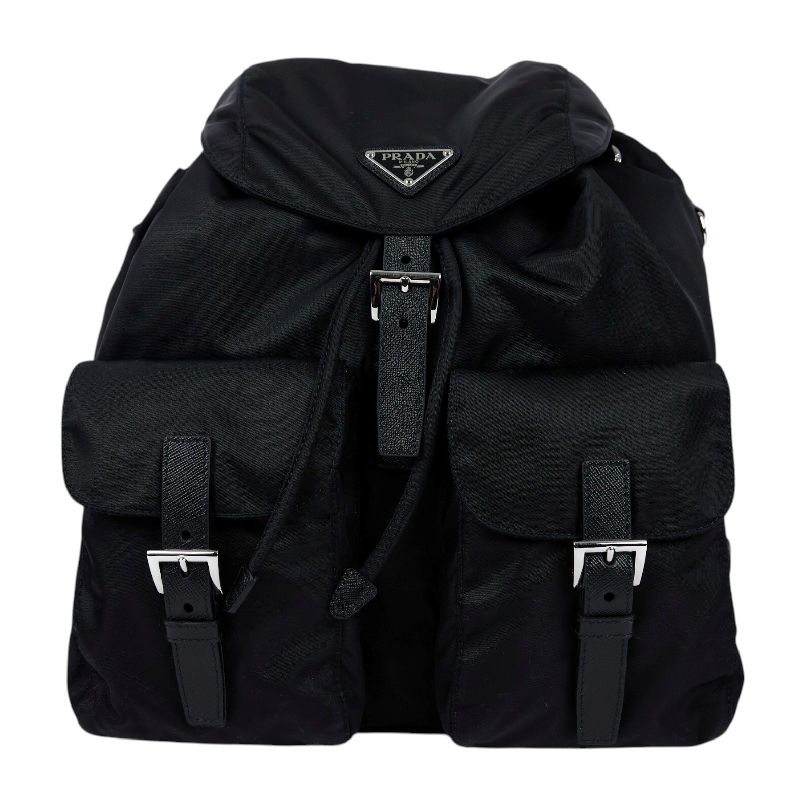 普拉達 PRADA Re-Nylon 中型 背囊 後背包 化妝袋 1BZ811_RV44 黑尼龍後背包 有POUCH 防塵袋/內袋