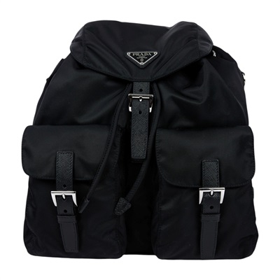 普拉達 PRADA Re-Nylon 中型 背囊 後背包 化妝袋 1BZ811_RV44 黑尼龍後背包 有POUCH 防塵袋/內袋