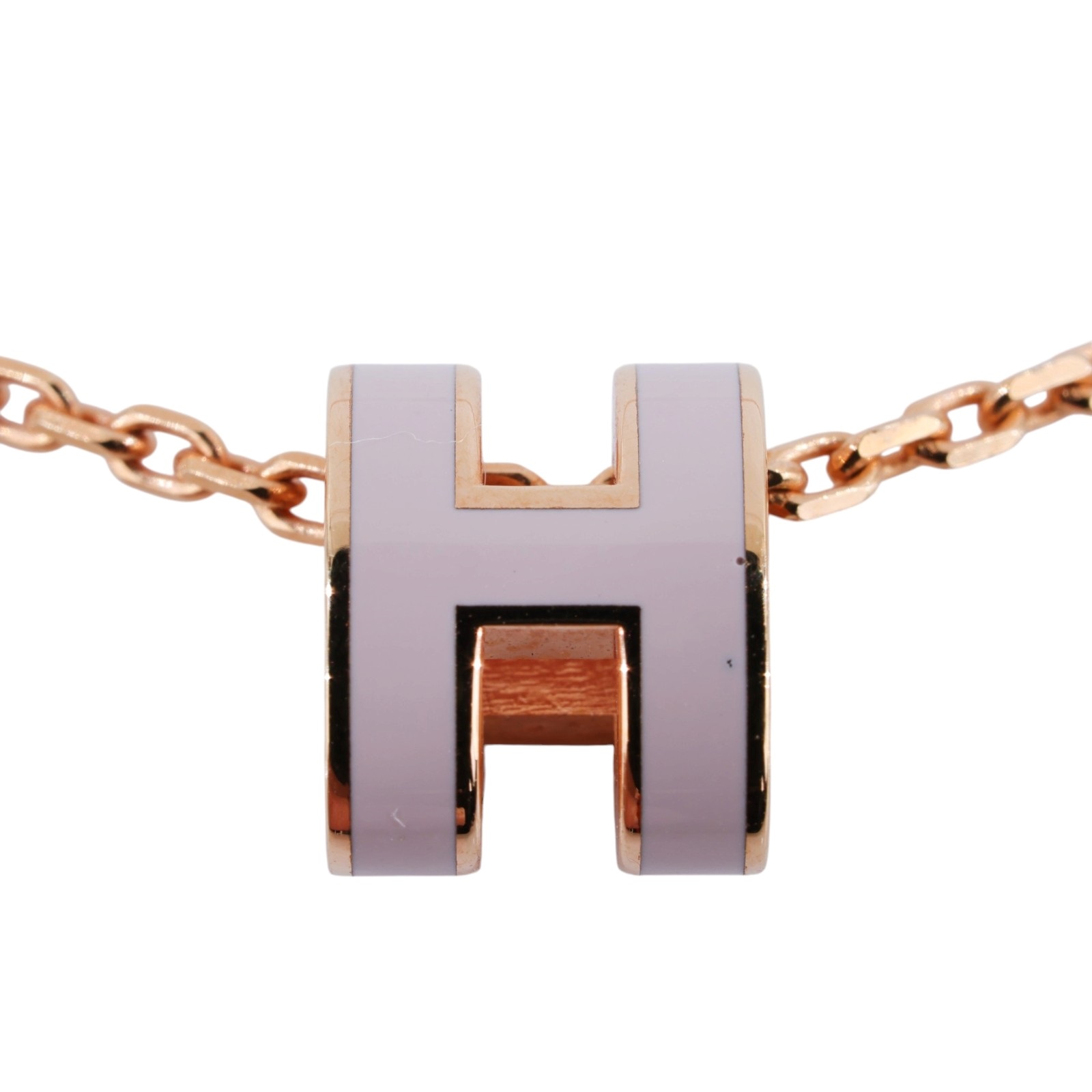 愛馬仕 Hermes Mini Pop H 墜飾 POPHPMINI ST 02 65 粉/金MINI POP H項鍊 原廠盒子/防塵袋/內襯