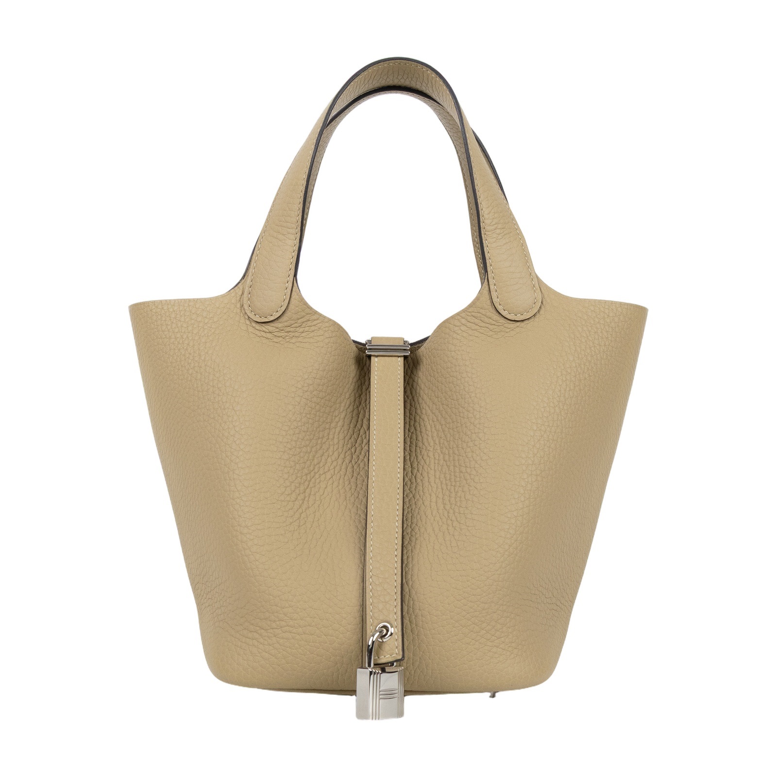 愛馬仕 Hermes Picotin Lock 18 菜籃子包 銀色五金 風衣灰色 H056289CKS2 /  防塵袋/原廠盒子/鎖組/購買證明
