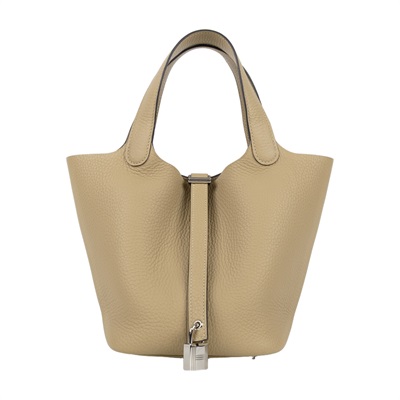 愛馬仕 Hermes Picotin Lock 18 菜籃子包 銀色五金 風衣灰色 H056289CKS2 /  防塵袋/原廠盒子/鎖組/購買證明