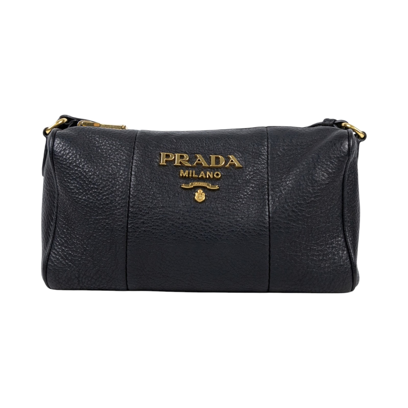 普拉達 PRADA 尼龍肩背包 1BH157_2CGR 黑金相機包 防塵袋/保證卡