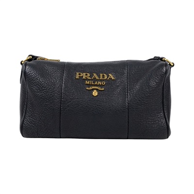 普拉達 PRADA 尼龍肩背包 1BH157_2CGR 黑金相機包 防塵袋/保證卡