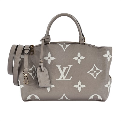 路易威登 LOUIS VUITTON Petit Palais 斑鳩灰奶油 壓花粒面牛皮 手提包 單肩包 M58914 晶片款  防塵袋/背帶/鑰匙