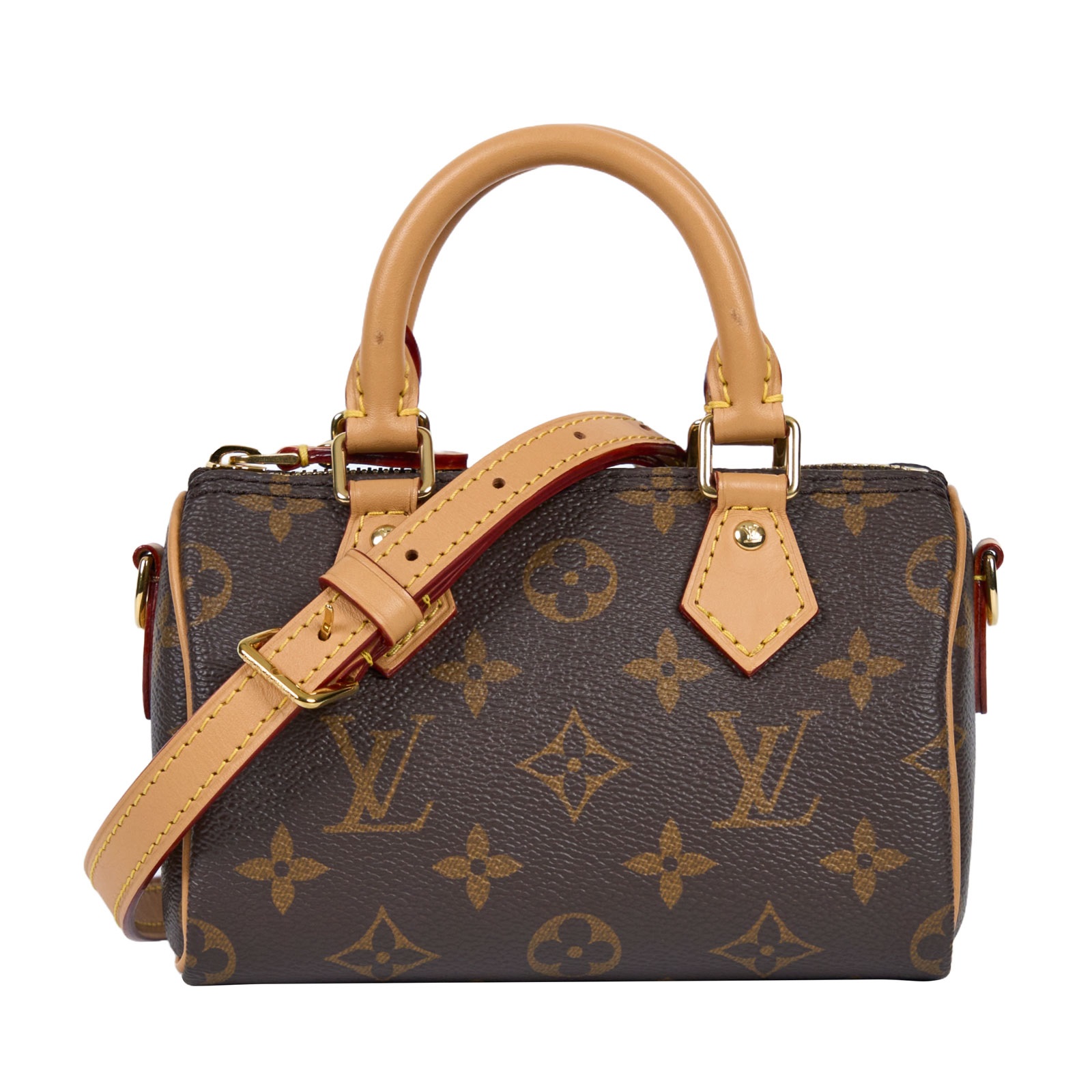 路易威登 LOUIS VUITTON Nano Speedy 經典帆布 手提 斜背 波士頓包 M61252 原花NANO SPEEDY 防塵袋/背帶