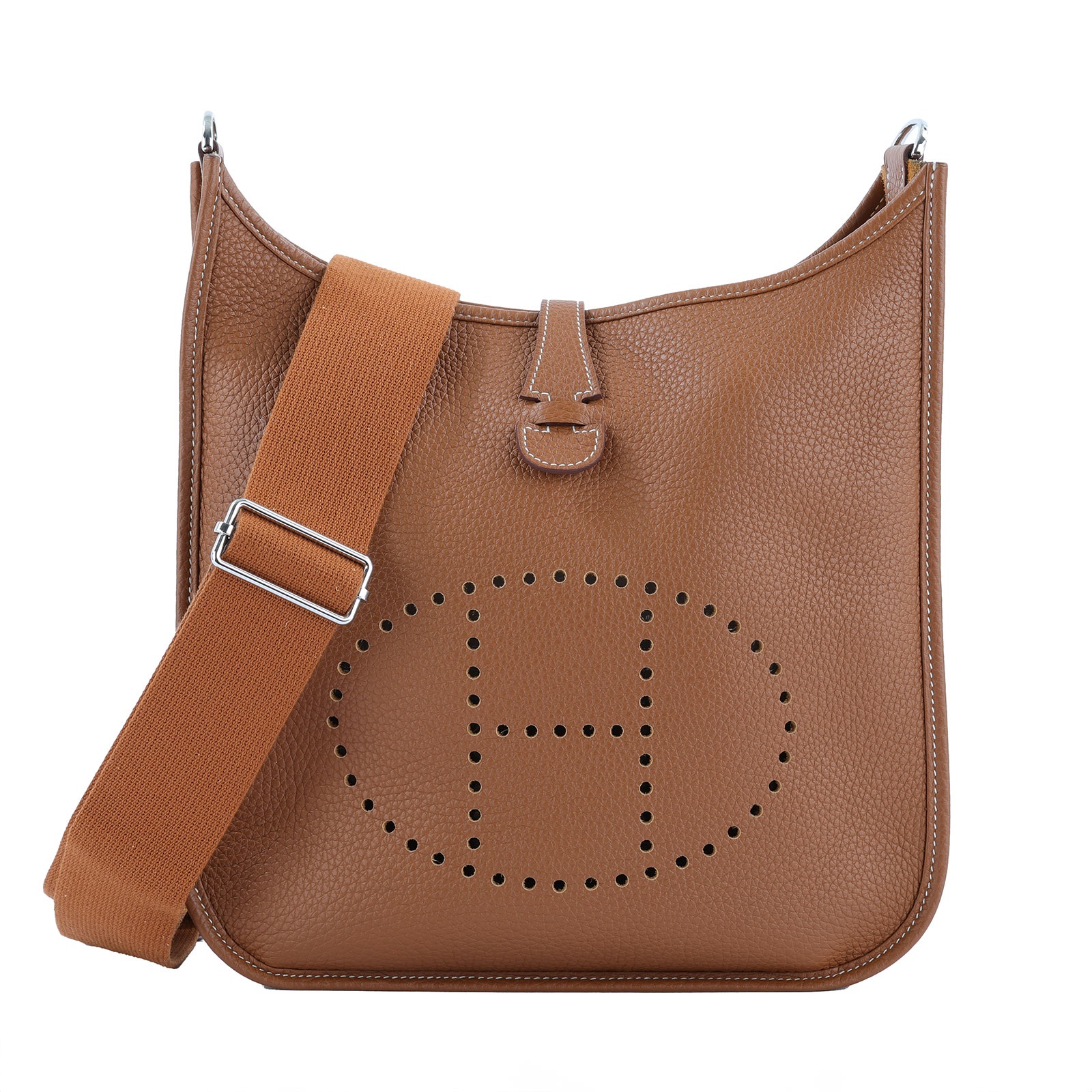 愛馬仕 Hermès Evelyne Bag 伊芙琳包 29 馬蹄型 EV29 B刻 金棕Evelyne29 背帶