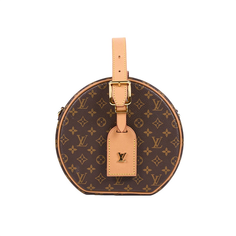 路易威登 LOUIS VUITTON Petite Boite Chapeau 帆布 手提 斜背包 M43514 棕原花PETITE BOITE CHAP 背帶