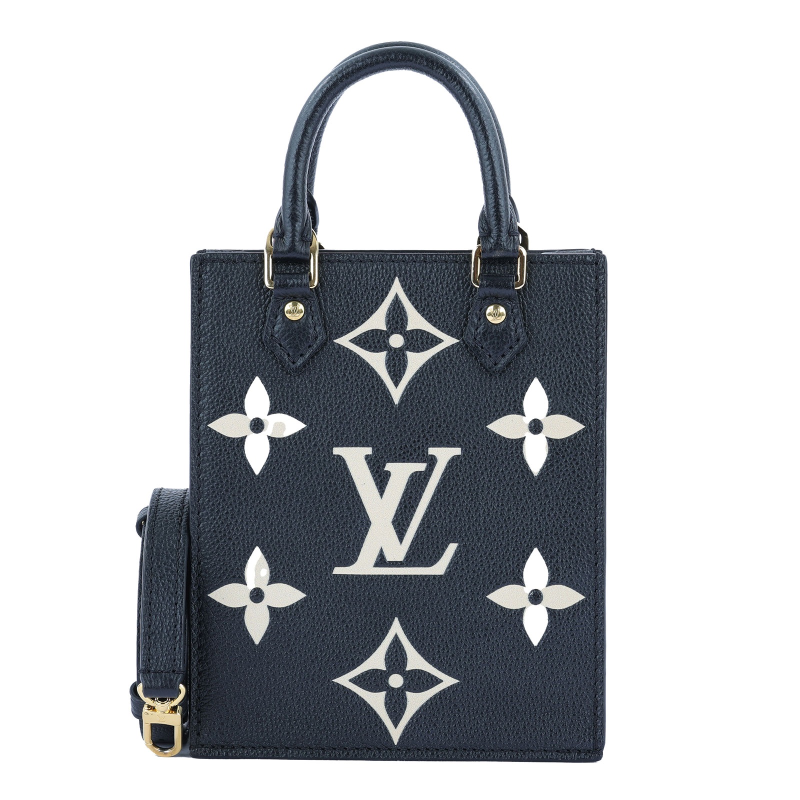 路易威登 LOUIS VUITTON Petit Sac Plat 斜背琴譜包 黑色 米色 M81416 晶片款  原廠盒子/防塵袋/背帶