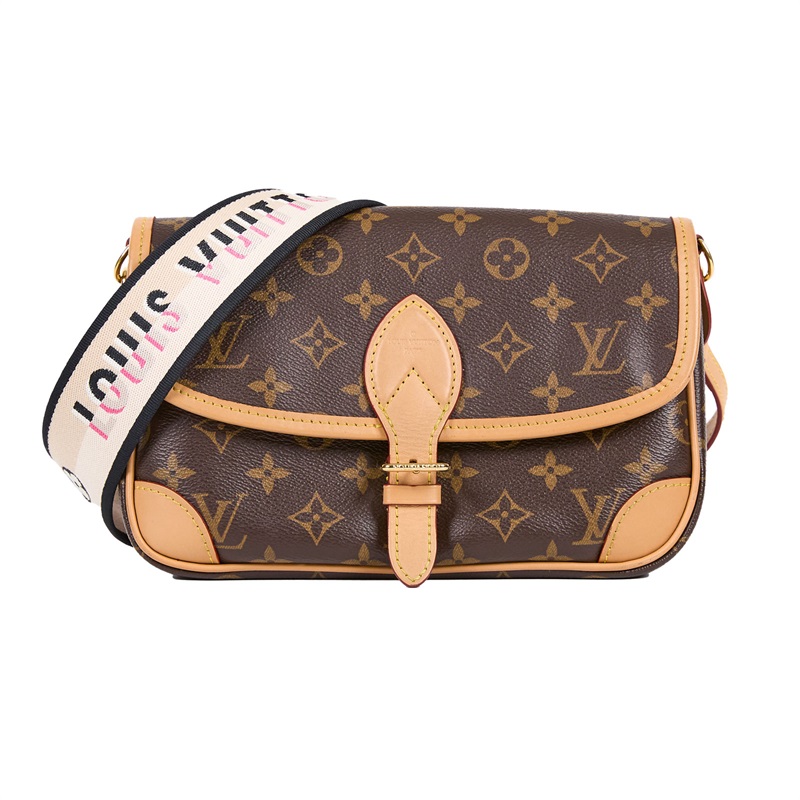路易威登 LOUIS VUITTON Diane 腋下包法棍 單肩背包 經典帆布 M45985 晶片款 原花DIANE肩背包 背帶2
