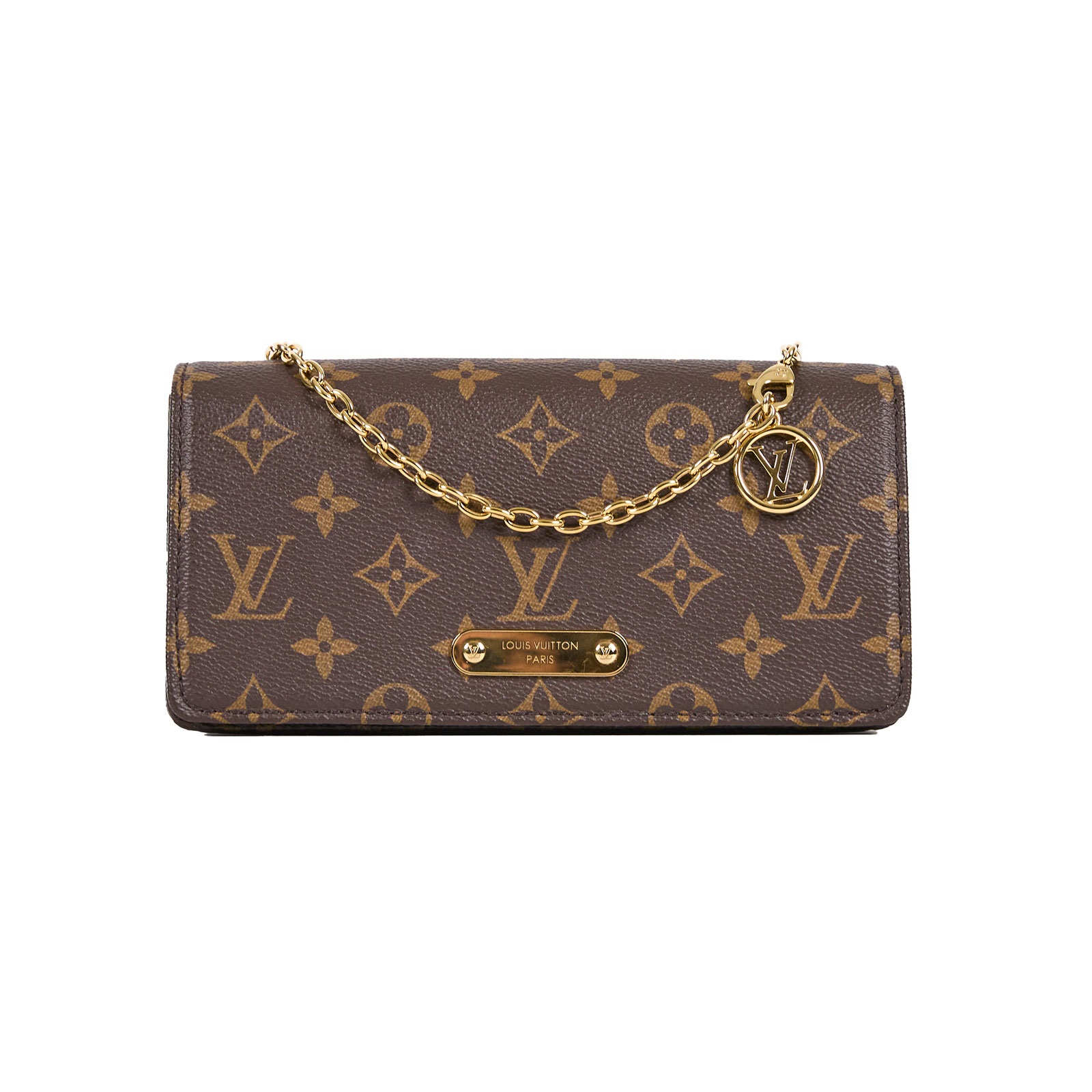 路易威登 LOUIS VUITTON Wallet On Chain Lily 三合一 斜挎包 經典原花 帆布 錢包 M82509 晶片款  原廠盒子/防塵袋/購買證明