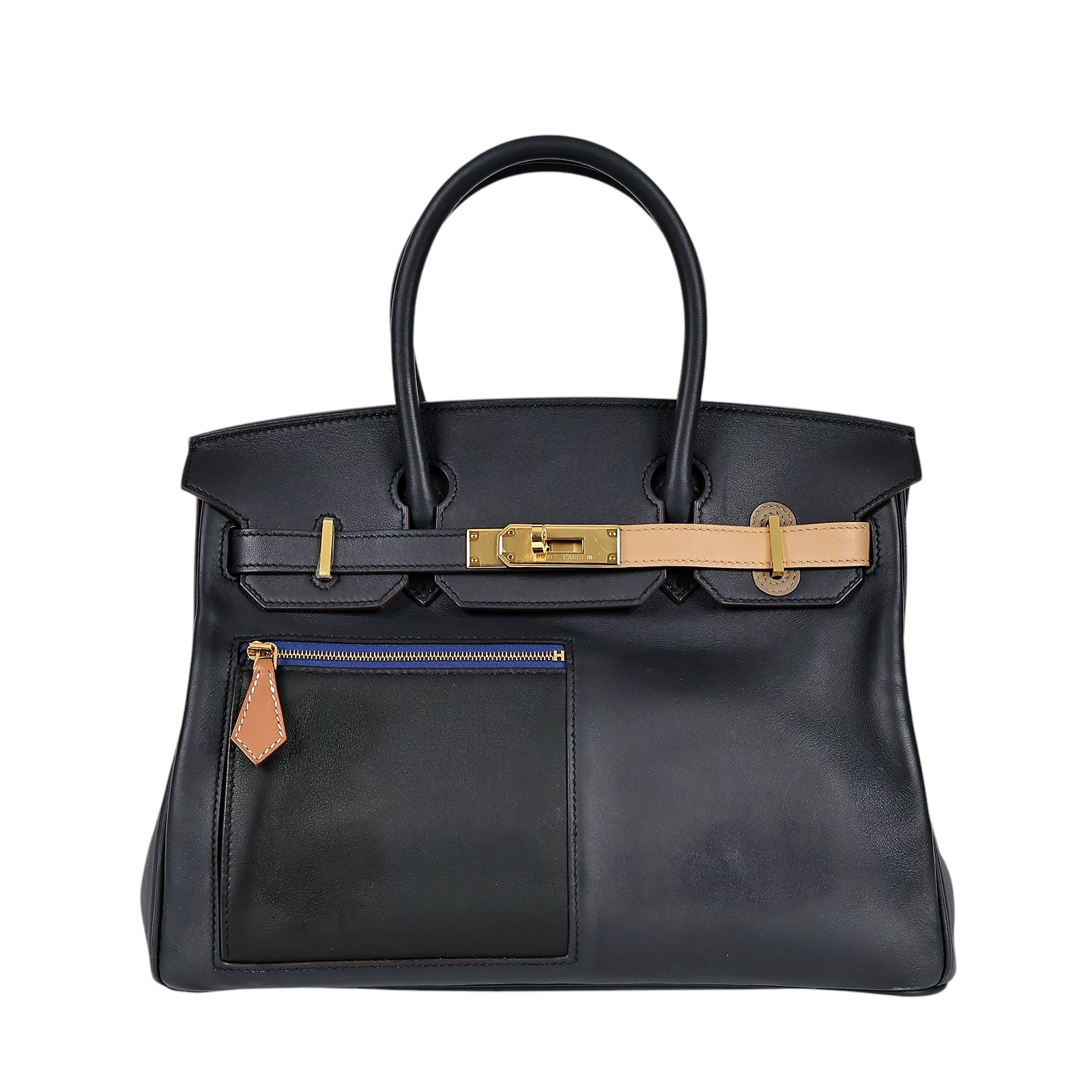 愛馬仕 Hermès Birkin Bag 柏金包 30 BK30 B刻 ☆深藍色BIRKIN 30 COLORMATIC 原廠盒子/防塵袋/雨衣/鎖組