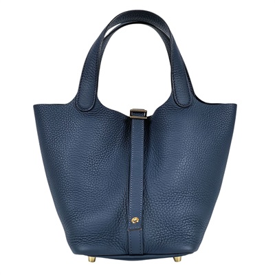 愛馬仕 Hermès Picotin Lock 18 菜籃子包 PT18 U刻 普魯士藍 PICOTIN18 原廠盒子/防塵袋/購買證明/鎖組