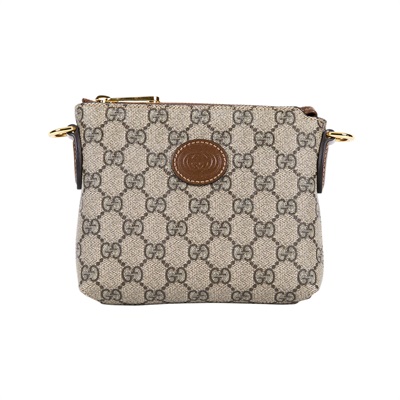 古馳 GUCCI Interlocking G 兩用 小方包 723306 焦糖GG一字拉鍊肩背包 原廠盒子/防塵袋/購買證明/背帶