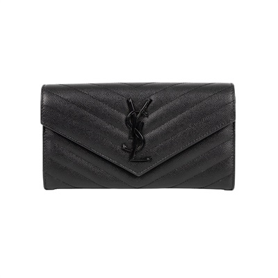 聖羅蘭 YSL SAINT LAURENT Cassandre Matelassé 粒面壓紋皮革 大型 翻蓋錢包 長夾 372264BOW08  原廠盒子/防塵袋