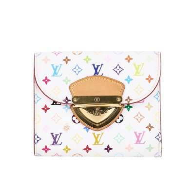 路易威登 LOUIS VUITTON Koala 錢包 短夾 村上隆聯名 M58082 白彩短夾 原廠盒子/防塵袋