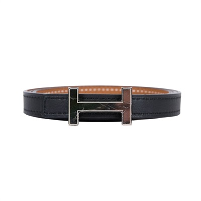 愛馬仕 Hermès H 皮帶釦 雙面皮腰帶 HBELT3275 #75/B刻 黑細版皮帶 防塵袋