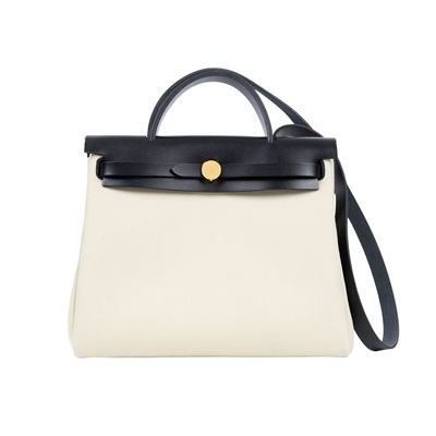 愛馬仕 Hermès Herbag Zip 31 HER31 B刻 黑白HERBAG31 原廠盒子/鎖組/防塵袋