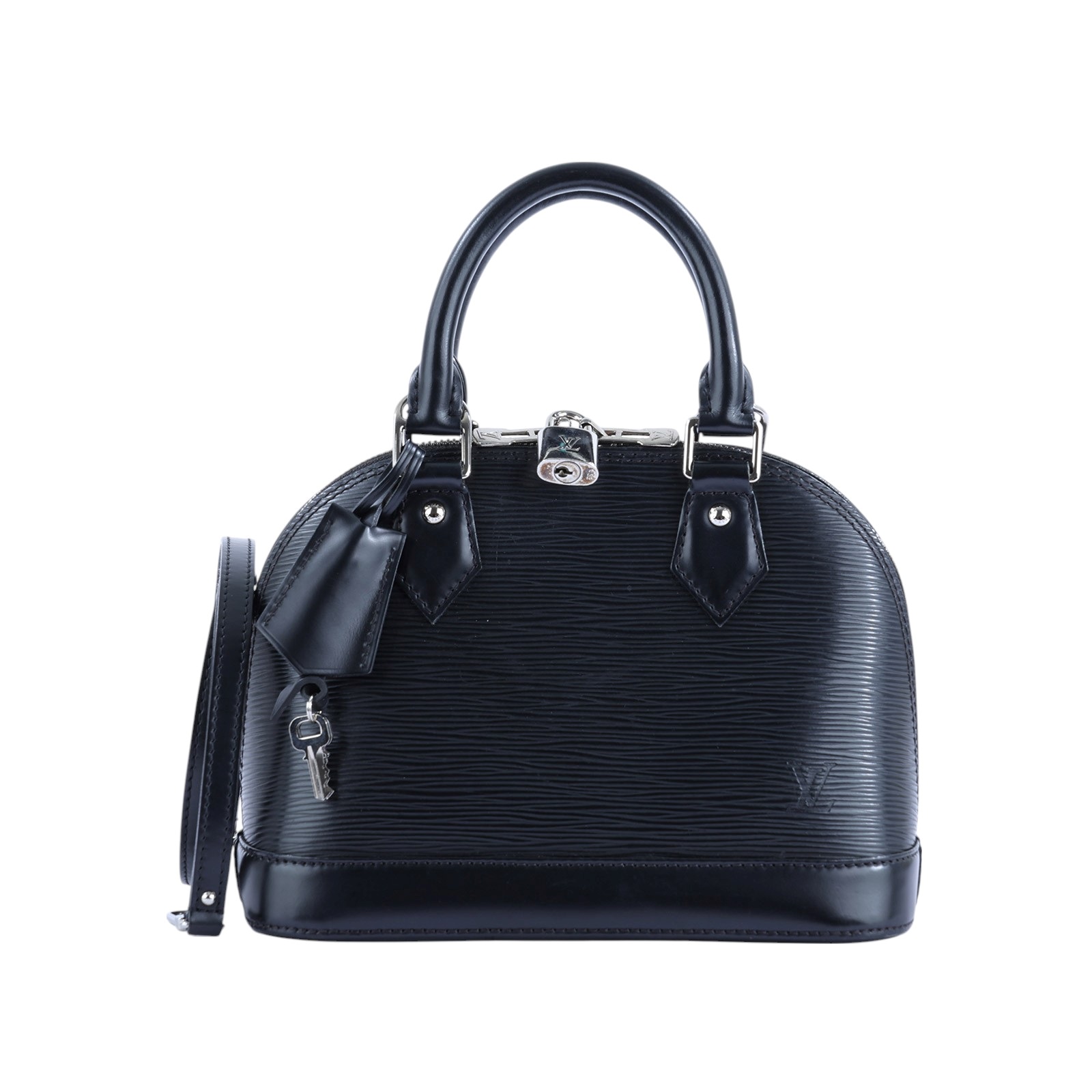 路易威登 LOUIS VUITTON Nano Alma手提包 黑色 M24645 黑EPI ALMA BB 背帶/鎖組
