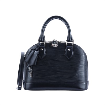 路易威登 LOUIS VUITTON Nano Alma手提包 黑色 M24645 黑EPI ALMA BB 背帶/鎖組